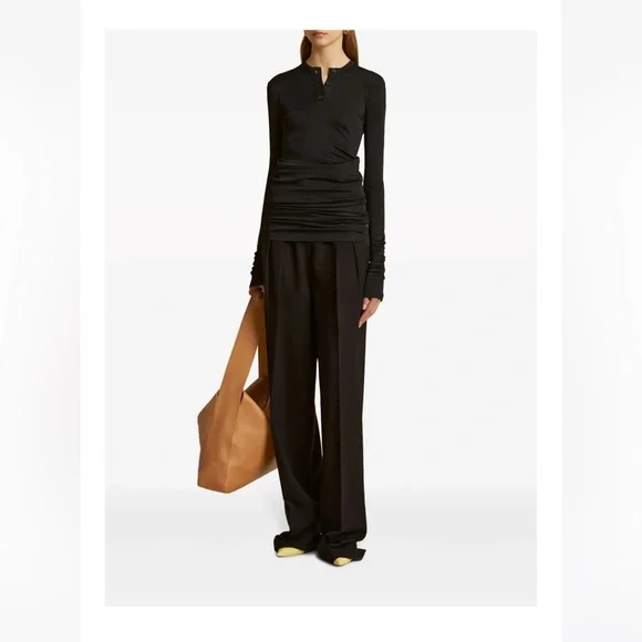 KHAITE Black Wide Leg Pants RUNS SMALL - Picture 1 of 11